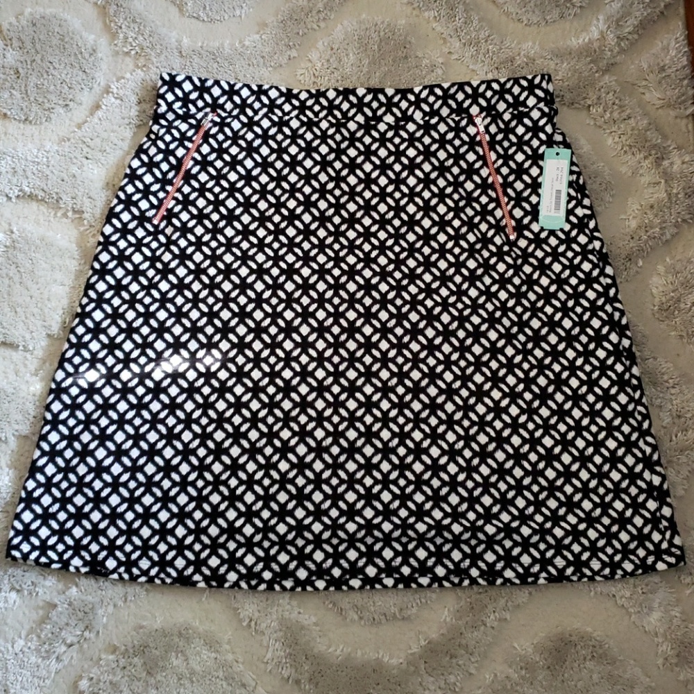 le lis maura zip pocket skirt (red zipper detail)